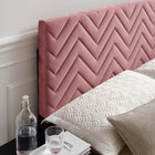 Modway Mercy Chevron Tufted Performance Velvet King/California King Headboard - Dusty Rose-Stain-Resistant Fabric