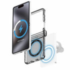 ITSKINS Hybrid_R Hinge Clear with Magnets Case - Galaxy Z Flip 8 - Smoke-Made from 100% recycled materials