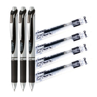 Pentel EnerGel Retractable Gel Roller - 0.7mm - Black Pen &  Refill Set-EnerGel ink writes more smoothly than the leading brand* (*Internally tested to be smoother writing than the leading gel pen on standard writing paper)