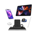 Adam Elements OMNIA Q5 5-in-1 Wireless Charging Station-Ergonomic Stand: Features an ergonomic stand for propping up an iPhone or iPad, providing perfect angles for hands-free video calls or content creation