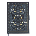 Hilroy Petite Garden Journal - 8" x 6" - Lined - 96 Sheets - Navy-Elegant botanical hard cover featuring florals, birds, and ornamental details