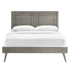 Modway Marlee Wood Queen Platform Bed with Splayed Legs - Grey-Wood Slat Support System