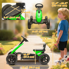 Qaba Kids Pedal Go Kart with Silent EVA Wheels - Green-Material: Plastic, metal 