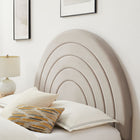 Modway Solana Arched Performance Velvet Queen Platform Bed - Almond-Dense Foam Padding