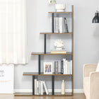 HOMCOM Industrial Style Bookcase Display Stand - Rustic Brown-It helps you store so many things and separate them in well organized way with various sizes of width, accommodates large books 
