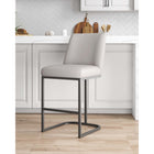 Manhattan Comfort Serena 17.71" Modern Leatherette Upholstered Counter Stool - Light Grey-Frame Made of Metal with Matte Black Finish