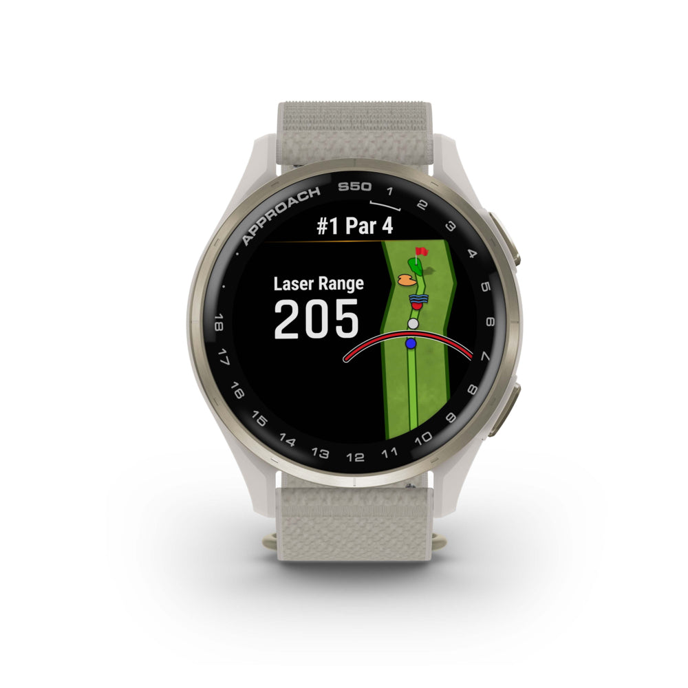 Garmin Approach S50 Smartwatch - Cream Gold Aluminum Bezel With