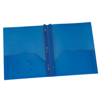 Oxford Blue Poly Two Pocket Portfolio with Prongs - 25 Pack-Colorful, flexible and durable for multiple uses