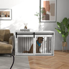 PawHut 46.5" Dog Crate End Side Table - White-Its seamless bottom plate prevents your dog's feet from getting stuck 
