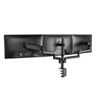 Uplite Triple Monitor Mount Arm Pole Height Adjustable Stand for Three Screens 17" - 27"-Desk Clamp - Mounts to the back of your desk (up to 3.3” thick) via a heavy-duty C-clamp or optional grommet mount (up to 1.6” thick)