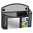 Locker Gear Magnetic Mesh Caddy with Mirror - Black-Practical design - four compartments for organized storage and a detachable mirror
