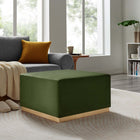 Modway Tilden Large 28" Square Performance Velvet Upholstered Ottoman - Moss Green/Natural-Dense Foam Padding