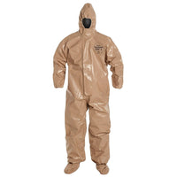 Dupont Personal Protection Coverall Tychem CPF3 Elastic Wrist, Medium (C3128T-M)-Colour: Tan/Tan/Brown