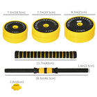 Soozier 66 lb Dumbbell & Barbell Adjustable Set 66 lb Plate Bar Clamp Rod for Strength Training-Iron sand with PP plastic to avoid damaging the floor and is suitable for home use 