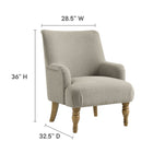 Modway Ellington Fabric Upholstered Accent Armchair - Linen-Slub Weave Fabric Upholstery