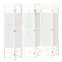 HOMCOM 6 Panel Room Divider for Home Office - White-This room divider is ideal for creating personal space or dividing larger rooms
