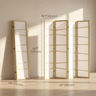 HOMCOM 4 Panel Freestanding Room Divider - Natural Wood-With nine metal hinges, the folding design allows for easy setup and provides a space-saving storage solution 
