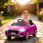 Qaba 12V Audi Q8 Licensed Electric RC Car for Kids - Pink-Remote control and manual driving options enhance user flexibility 