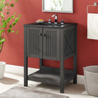 Modway Steam 24" Bathroom Vanity - Grey/Black-8" Centerset Faucet Holes