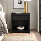 Hudson&Canal Clara 24" Rectangular Nightstand - Black Grain-Base, top, and drawer are crafted of sturdy MDF with a wood grain finish