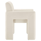 Modway Daven Stain-Resistant Performance Velvet Dining Armchair - Alabaster-Integrated Non-Marking Floor Glides