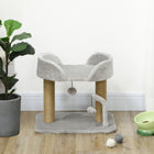 PawHut Cat Tree Tower Condo with Jute Scratching Posts - Light Grey-Colour: Light Grey, Brown 