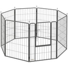 PawHut 8-Panel Heavy Duty Foldable Dog Playpen - 39" H-Eight panels are configured into various shapes for versatile setups
