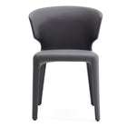 Manhattan Comfort Conrad 20.47" Mid-Century Modern Faux Leather Upholstered Dining Chairs - Grey - Set of 2-Standard 4-Leg Base