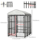 PawHut Covered Dog Kennel for Medium and Large Dogs - 6' L x 4' W x 6' H - Black-Heavy-duty steel build 