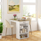 HOMCOM Bar Table with Storage - Grey Wood Effect-Includes a drawer and 3 shelves for ample storage space
