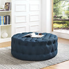 Modway Amour Upholstered Fabric Ottoman - Azure-Surround Tufted Button Display