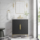 Modway Awaken 30" Bathroom Vanity - White/Black-Ceramic Sink Basin
