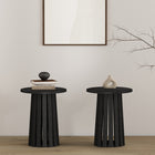 Manhattan Comfort Layla 35.4" Modern End Table - Black - Set of 2-Elegant Round Table Top Provides Ample Surface Space for Decor, Drinks, or Other Essentials