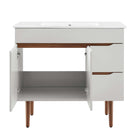 Modway Harvest 36" Bathroom Vanity - Grey/White-8" Centerset Fixtures Not Included