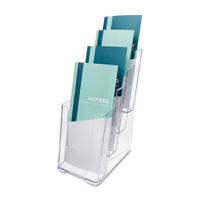 Literature Rack - Desk - 4 tier - Clear (77701)-Allows for presetation of multiple documents simultaneously