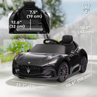 Qaba 12V Maserati Gran Turismo Licensed Electric Car for Kids - Black-Parent remote control or manual drving by kids offers flexibility 