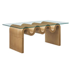 Modway Ondine Glass Top Coffee Table - Natural-Unique Wave-like Shape