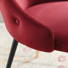 Modway Adorn Tufted Performance Velvet Dining Side Chair - Maroon-Black Tapered Legs