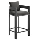 Modway Tahoe Outdoor Patio Aluminum Bar Chair - 44.5" - Charcoal-Aluminum Frame