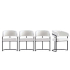 Manhattan Comfort Augusta 23.6" Modern Leatherette Upholstered Dining Chair - White - Set of 4-Modern Dining Chair with Backrest for Dining Room and Home Office Use. Set of 4