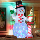 HOMCOM Lit Inflatable Snowman with Light Ball Christmas Decoration-Deflates for easy storage (when you're not dazzling your neighbours) 
