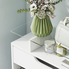 HOMCOM High Gloss Shoe Cabinet with 2 Flip Drawers & Glass Top - High Gloss White-A drawer and a top shelf for plenty of storage and display