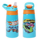 Danawares Hot Wheels Double Wall Stainless Steel with Silicone Spout - 430 ml-Stay hydrated in superhero style with the Hot Wheels Double Wall Stainless Steel Bottle