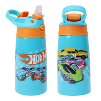 Danawares Hot Wheels Double Wall Stainless Steel with Silicone Spout - 430 ml-Stay hydrated in superhero style with the Hot Wheels Double Wall Stainless Steel Bottle