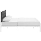 Modway Millie Fabric King Bed - White Grey-Weight Capacity Up To 1300 lbs