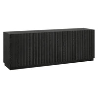 Hudson&Canal Marion Rectangular Fluted TV Stand for TV's Up to 75" - Black Grain-A modern yet classic design for your home office, bedroom, or living spaces