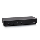 C2G USB-C 11-in-1 Hybrid DisplayLink Triple 4K Docking Station - Black-130W power supply to support connected displays and devices