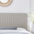 Modway Milenna Channel Tufted Upholstered Fabric King/California King Headboard - Oatmeal-Multiple Mounting Positions