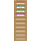 Teacher Created Resources File Storage 10 Pocket Chart - 14" x 58" - Burlap Design-5