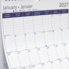 Blueline 2027 DuraGlobe Monthly Wall Calendar - 12" x 17" - Bilingual-Twin-wire binding with eyelet hanger construction